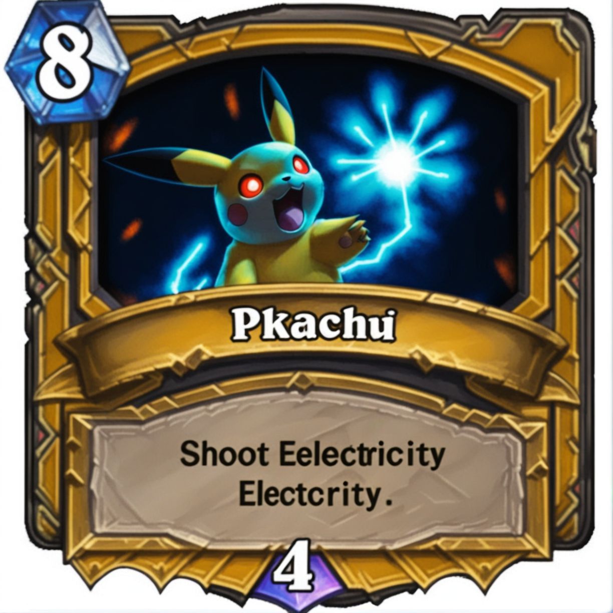 00103-20231110222236-7777-8 A ((Pikachu) shoot electricity Hearthstone Card  _lora_SDXL-HearthstoneCard-Lora_0.8_.jpg